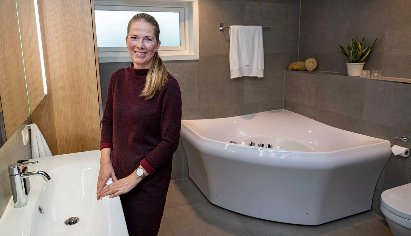 Kjersti Sabel i nyoppusset bad